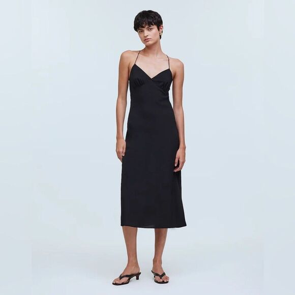 Madewell Dresses & Skirts - Madewell Layton Midi Slip Dress Size 10 in True Black NWT